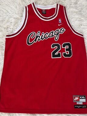 Nike Red and White Team Mesh Jersey Tag Detail